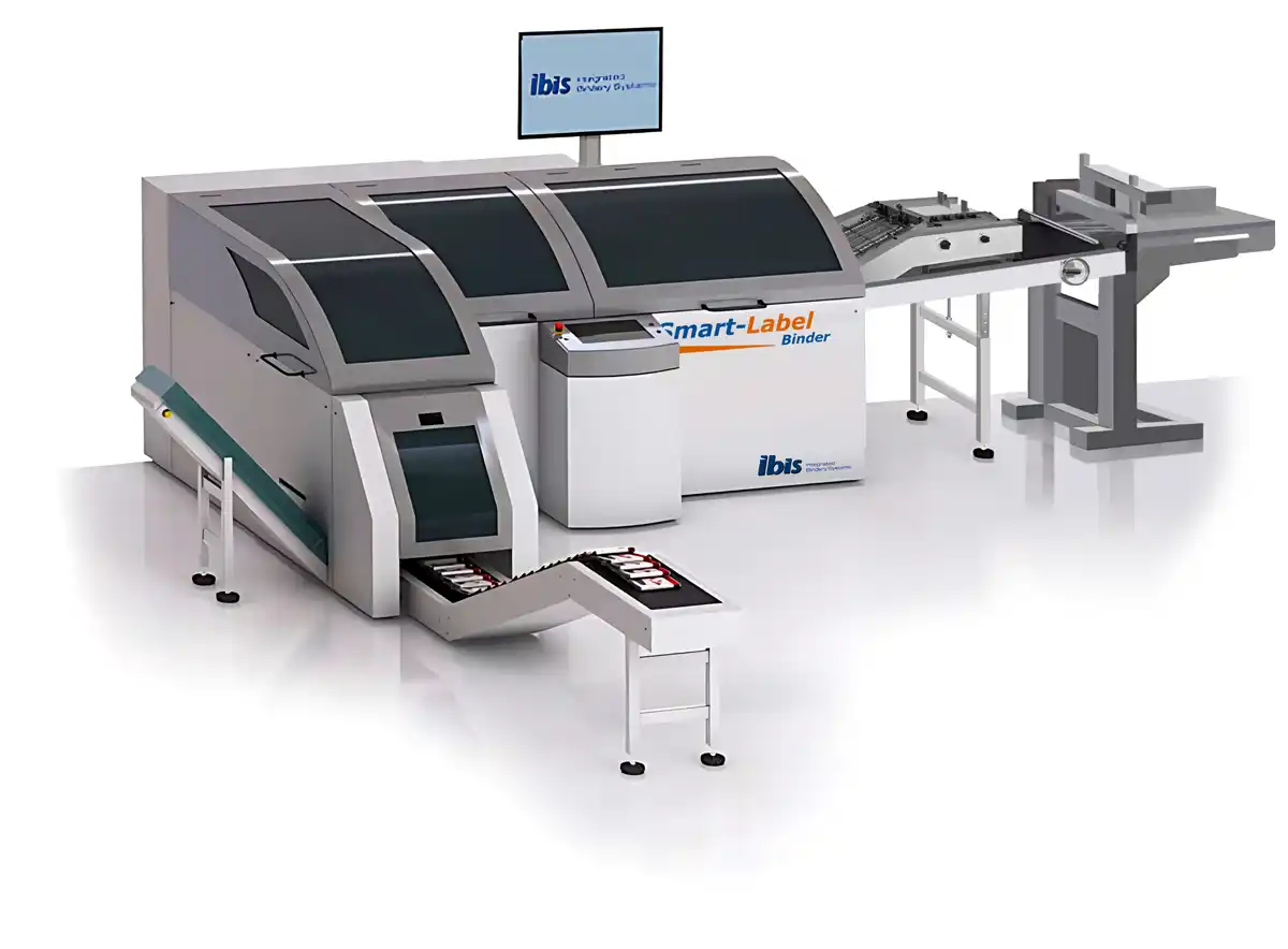 IBIS Smart-Label binder with off-line sheet pile feeder